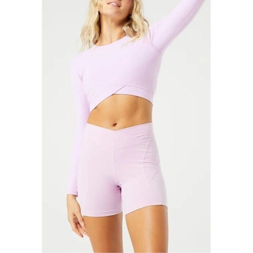 L*Space Carter Bike Shorts Womens 
Pink Peony High Rise